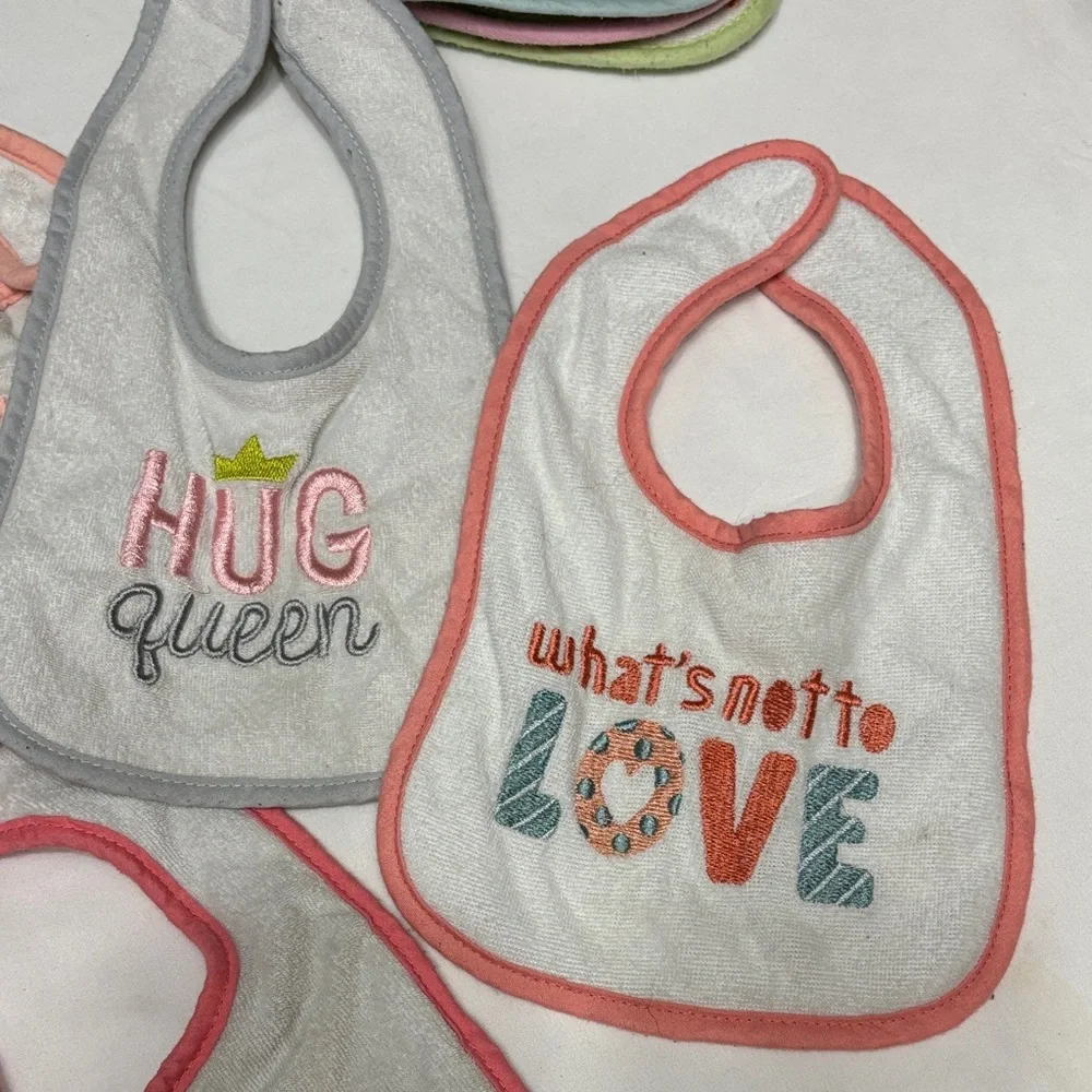 Colorful terry cloth Baby Bib girls bundle Set